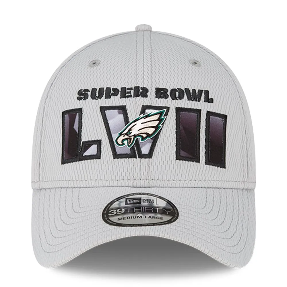 New Era Men's New Era Gray Philadelphia Eagles Super Bowl LVII 39THIRTY  Flex Hat