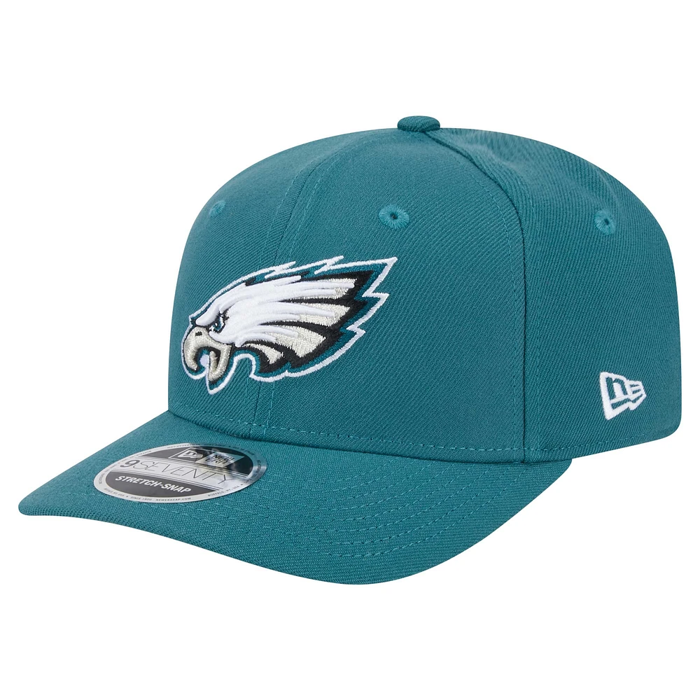 Casquette extensible à bouton-pression 9SEVENTY Philadelphia Eagles de New Era pour homme, verte