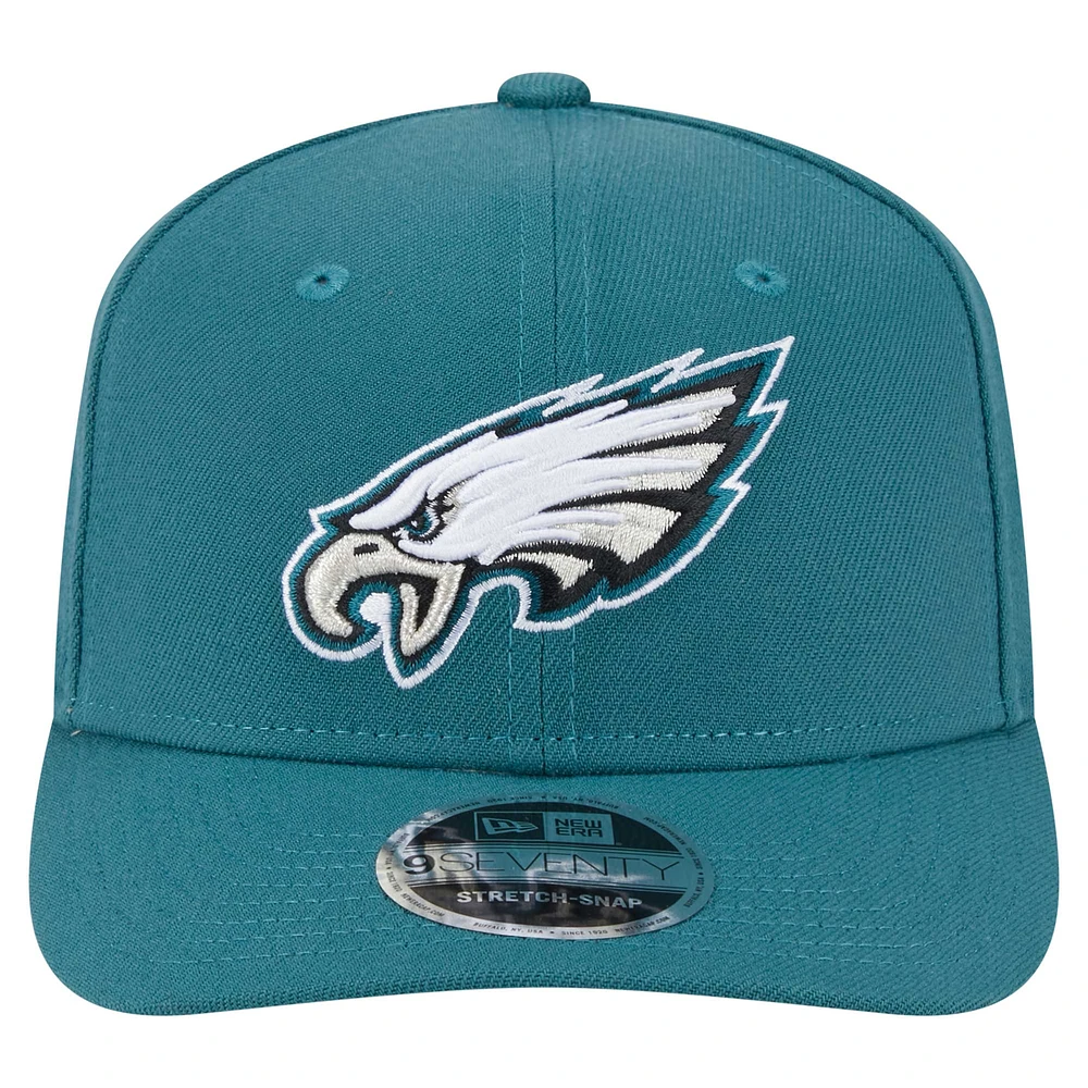 Casquette extensible à bouton-pression 9SEVENTY Philadelphia Eagles de New Era pour homme, verte