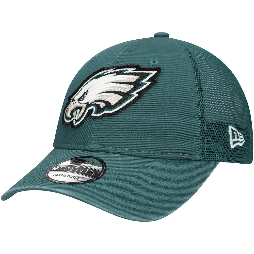 Casquette de camionneur réglable verte Philadelphia Eagles Game Day 9TWENTY New Era pour hommes