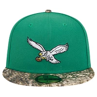 Men's New Era Kelly Green Philadelphia Eagles Active Two-Tone Camo 59FIFTY Fitted Hat