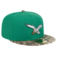 Men's New Era Kelly Green Philadelphia Eagles Active Two-Tone Camo 59FIFTY Fitted Hat