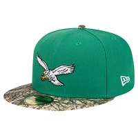 Men's New Era Kelly Green Philadelphia Eagles Active Two-Tone Camo 59FIFTY Fitted Hat