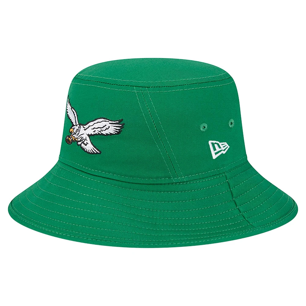 Chapeau Bob Main Philadelphia Eagles Kelly Green New Era pour homme