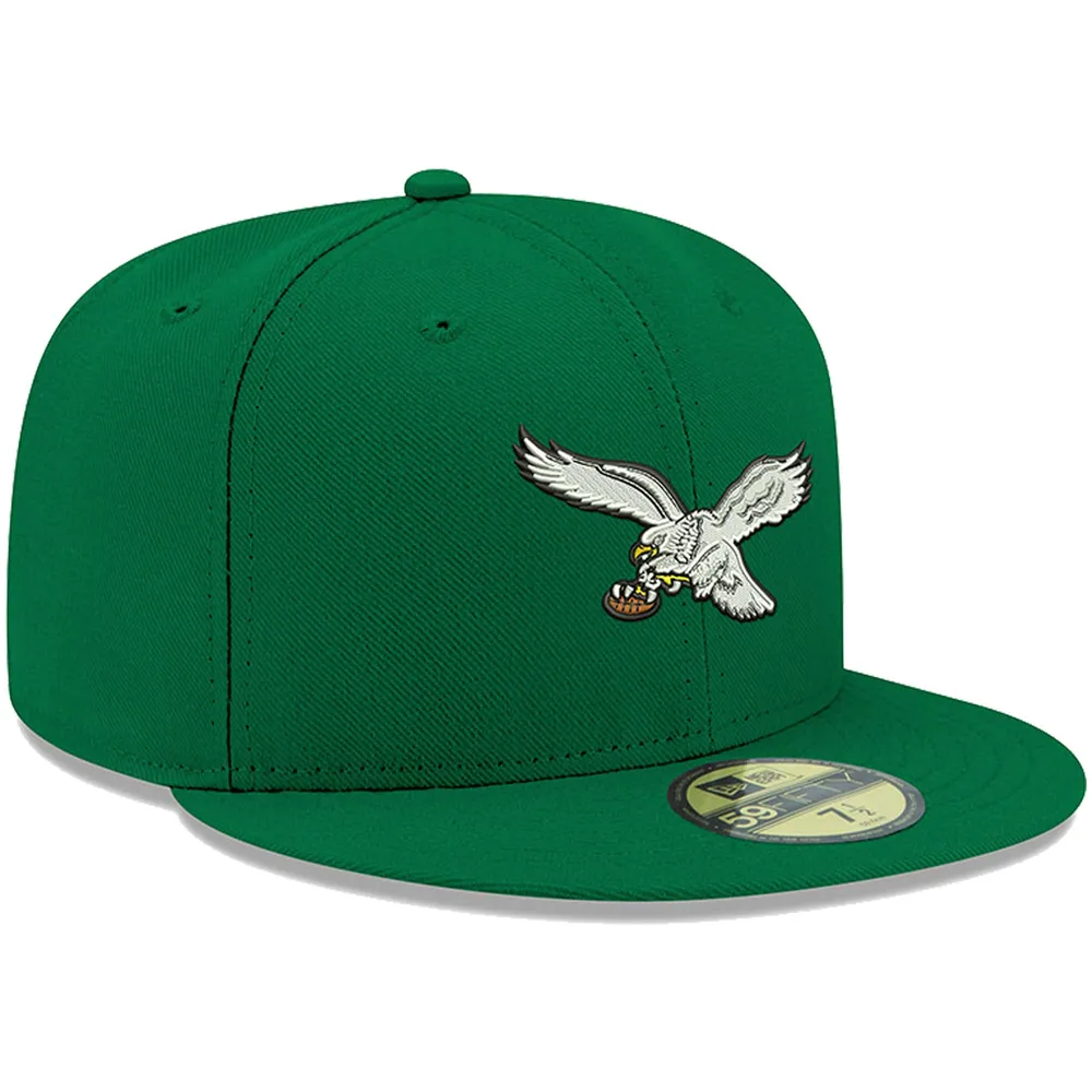 Men's New Era Kelly Green Philadelphia Eagles Throwback Cord 59FIFTY Fitted  Hat