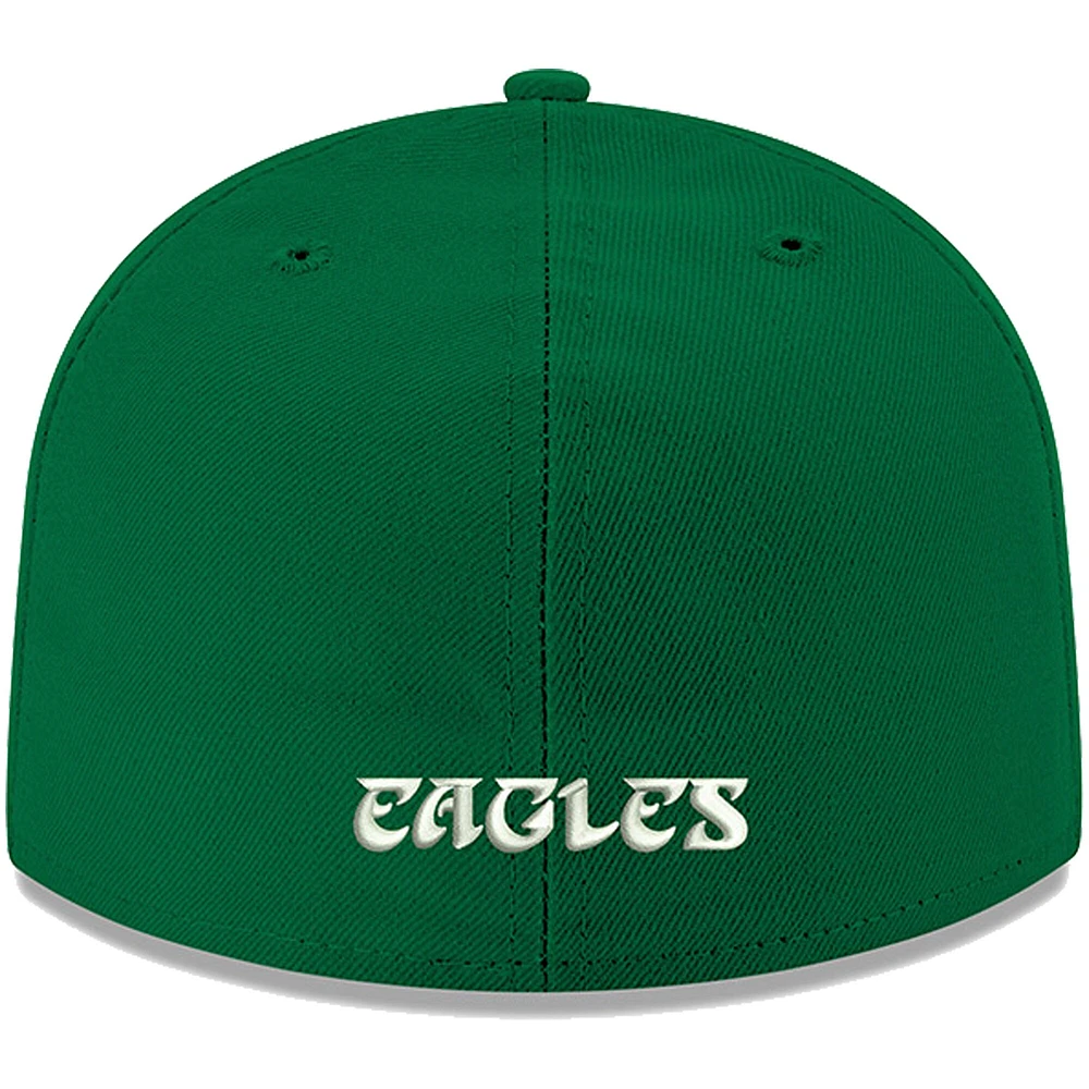 Casquette ajustée New Era Kelly Philadelphia Eagles Omaha Throwback 59FIFTY pour homme