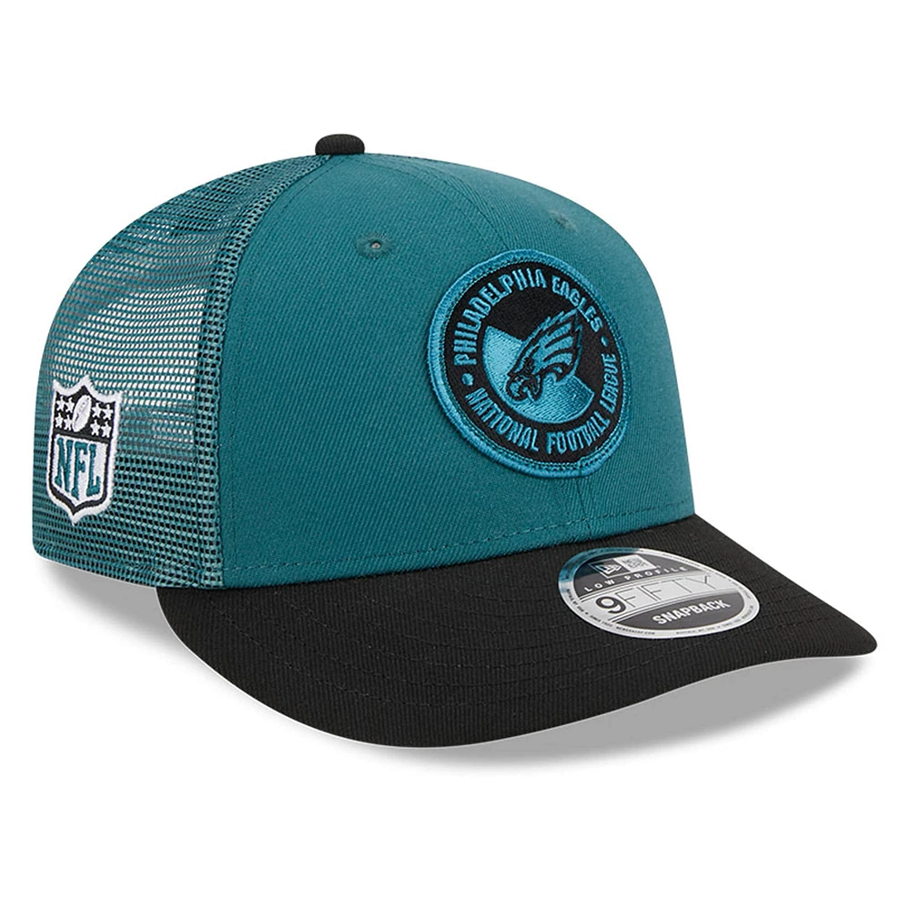 Men's New Era  Midnight Green/Black Philadelphia Eagles 2023 Sideline Low Profile 9FIFTY Snapback Hat