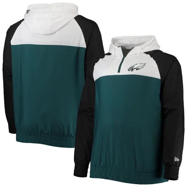 Men's Starter Midnight Green/Black Philadelphia Eagles Playoffs Color Block Full-Zip Hoodie Size: Small