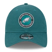 Casquette réglable New Era pour hommes des Philadelphia Eagles 2024 Sideline 9TWENTY vert nuit