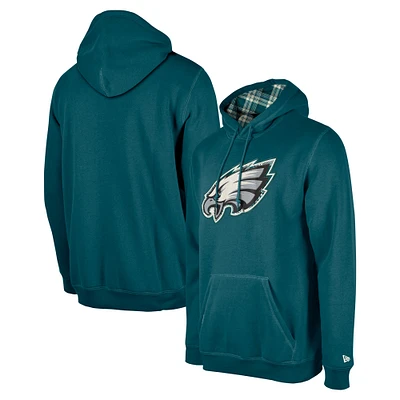 Sweat à capuche carreaux Philadelphia Eagles 3rd Down de New Era pour homme, vert nuit