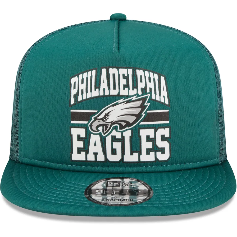 Men's New Era Midnight Green Philadelphia Eagles Foam A-Frame Trucker  9FIFTY Snapback Hat