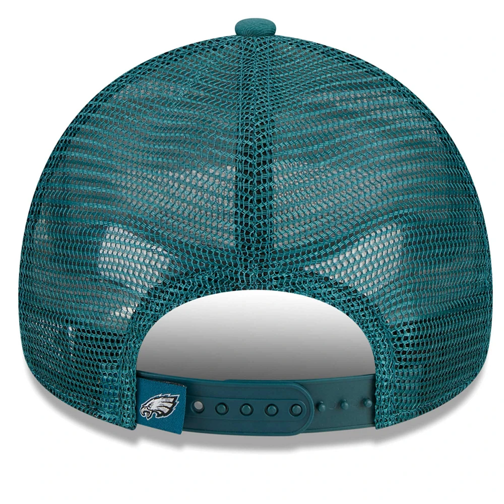 Casquette réglable New Era pour hommes, vert nuit, Caliber Trucker 9FORTY des Eagles de Philadelphie