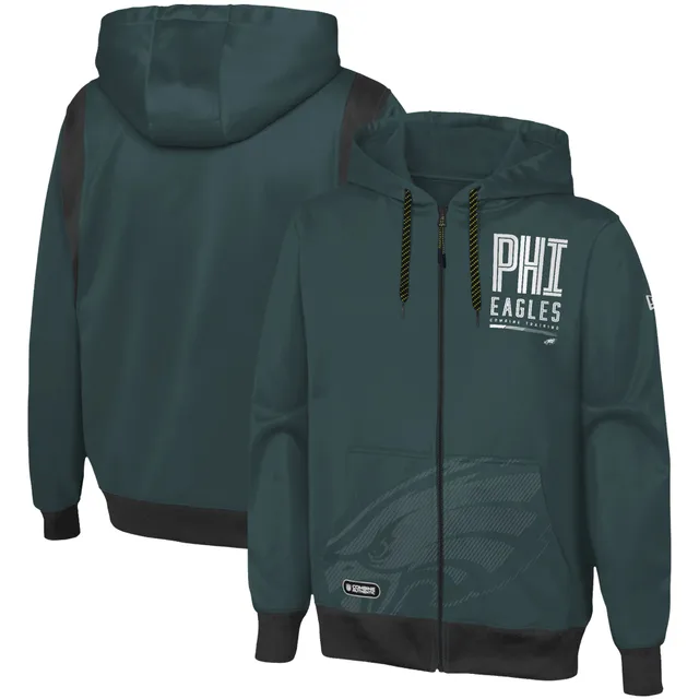 Girls Youth Philadelphia Eagles New Era Midnight Green Full-Zip Hoodie