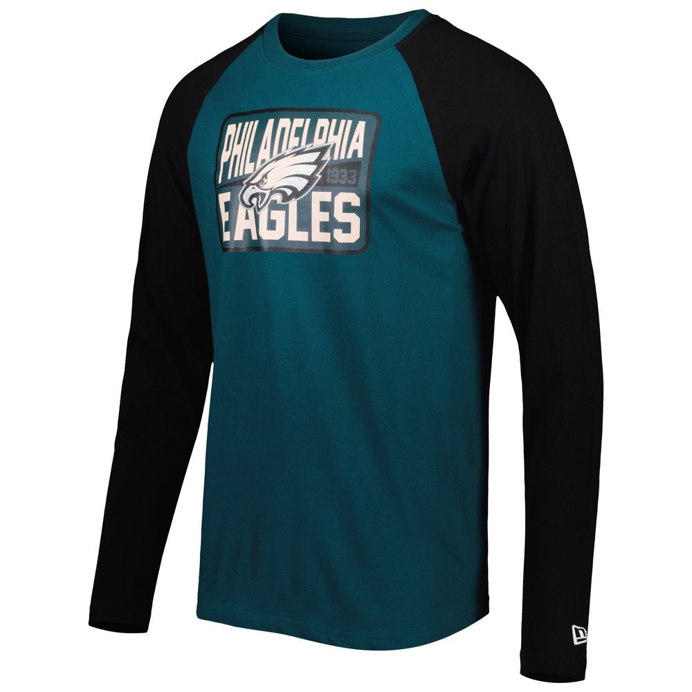 Philadelphia Eagles NFL Mens Gray Big Logo Raglan T-Shirt