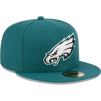 Casquette ajustée 59FIFTY pour homme New Era Midnight Green Philadelphia Eagles Omaha