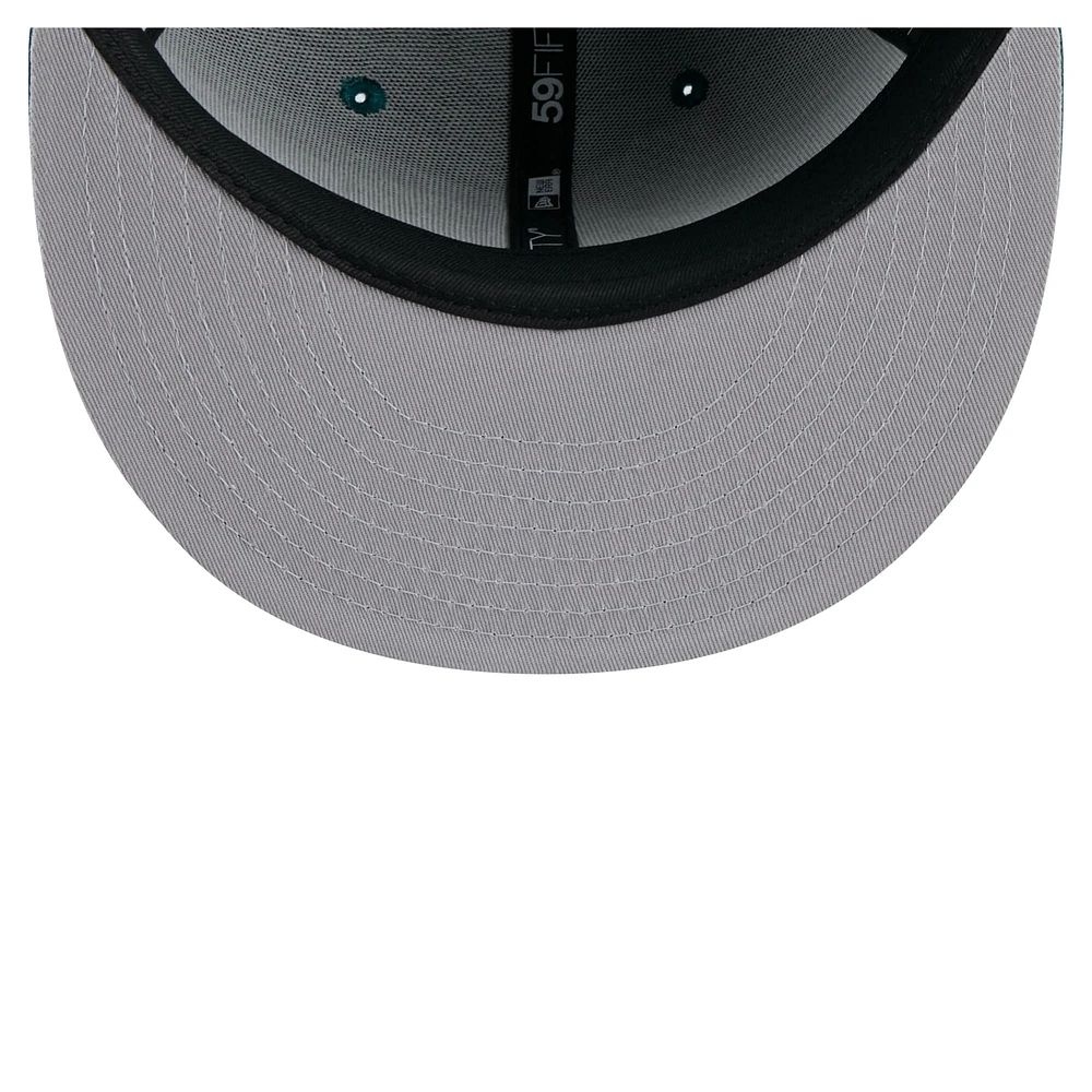 Men's New Era Midnight Green Philadelphia Eagles State Stitch 59FIFTY Fitted Hat