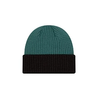 Bonnet en tricot gaufré à revers Kelly Green Philadelphia Eagles de New Era pour homme