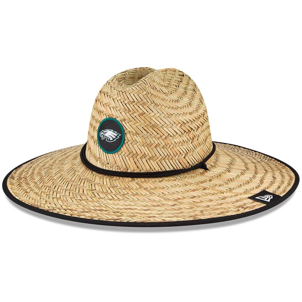 Men's New Era Natural Philadelphia Eagles NFL Training Camp Official Straw Lifeguard Hat