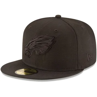 Philadelphia Eagles New Era Black on 59FIFTY Fitted Hat