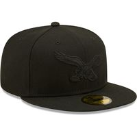 Men's New Era Philadelphia Eagles Black on Alternate Logo 59FIFTY Fitted Hat