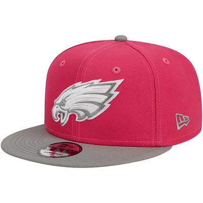 Casquette Snapback 9FIFTY pour homme New Era Pink Philadelphia Eagles 2-Tone Colour Pack