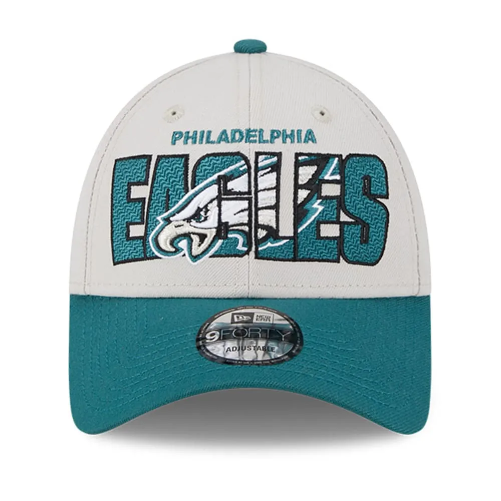 Men's New Era Stone/Midnight Green Philadelphia Eagles 2023 NFL Draft  39THIRTY Flex Hat