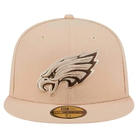 Men's New Era Tan Philadelphia Eagles Candied Pecan 59FIFTY Fitted Hat