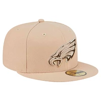 Men's New Era Tan Philadelphia Eagles Candied Pecan 59FIFTY Fitted Hat