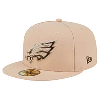 Men's New Era Tan Philadelphia Eagles Candied Pecan 59FIFTY Fitted Hat