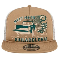 Men's New Era Tan Philadelphia Eagles Meet Me 9FIFTY Snapback Hat