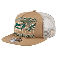 Men's New Era Tan Philadelphia Eagles Meet Me 9FIFTY Snapback Hat