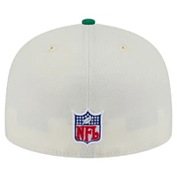Men's New Era  White/Kelly Green Philadelphia Eagles Throwback Main 59FIFTY Fitted Hat