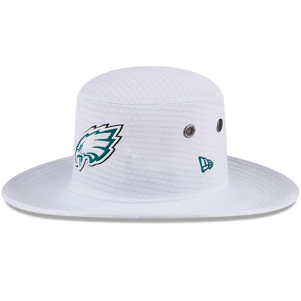 Bob New Era blanc pour homme des Philadelphia Eagles 2024 NFL Training Camp Panama