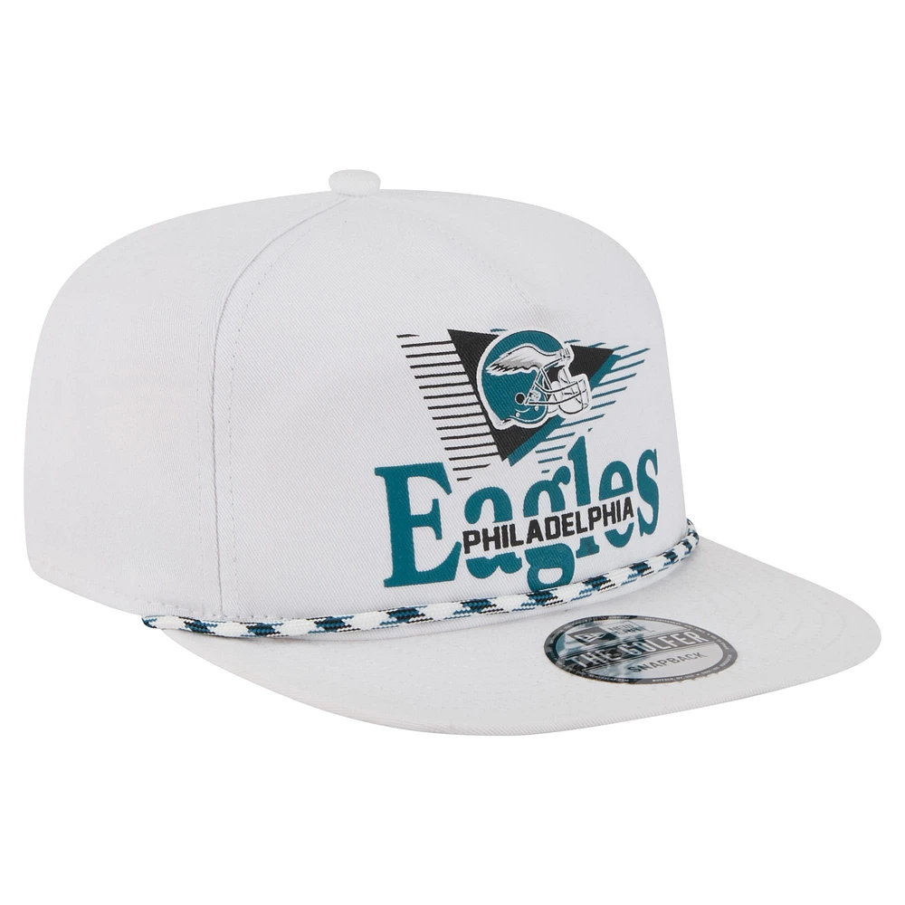 Men's New Era White Philadelphia Eagles Collide Golfer Snapback Hat