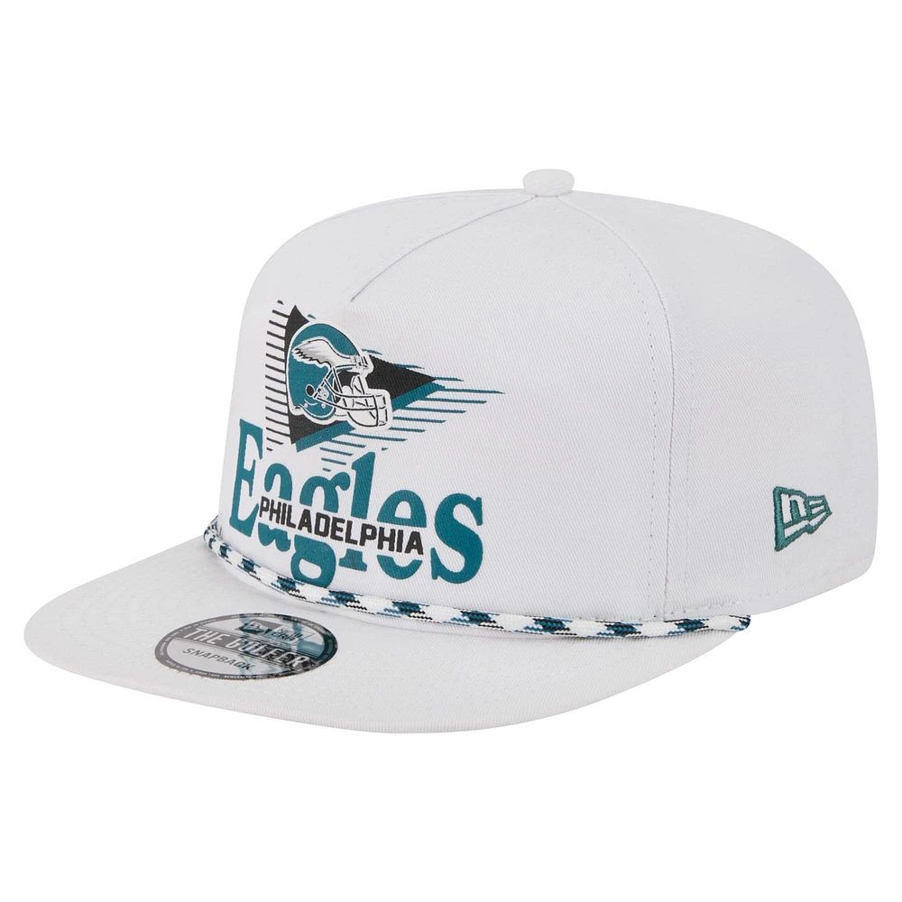 Men's New Era White Philadelphia Eagles Collide Golfer Snapback Hat