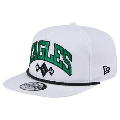 Casquette de golf à visière snapback blanche Philadelphia Eagles Diamond pour homme de New Era