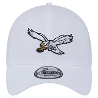 Men's New Era White Philadelphia Eagles Throwback 39THIRTY Flex Hat