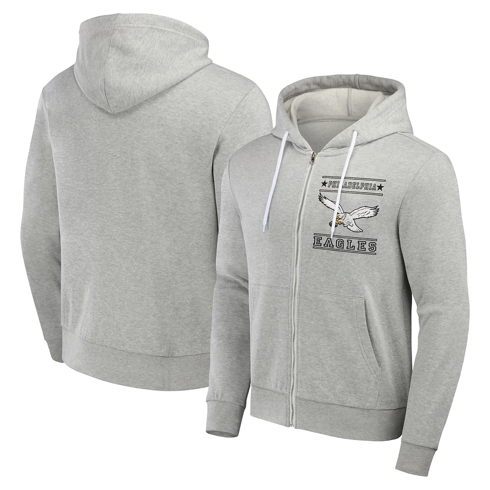 Men's NFL x Darius Rucker Collection by Fanatics Gray Philadelphia Eagles Full-Zip Hoodie