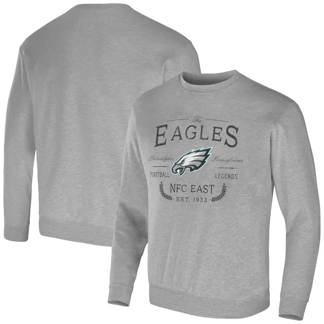 47 Philadelphia Eagles Mens Black Headline Crew Long Sleeve Crew Sweatshirt