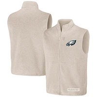 Men's NFL x Darius Rucker Collection by Fanatics  Oatmeal Philadelphia Eagles Full-Zip Sweater Vest