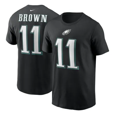 A.J. Brown Philadelphia Eagles Youth Green Name & Number Logo T-Shirt 