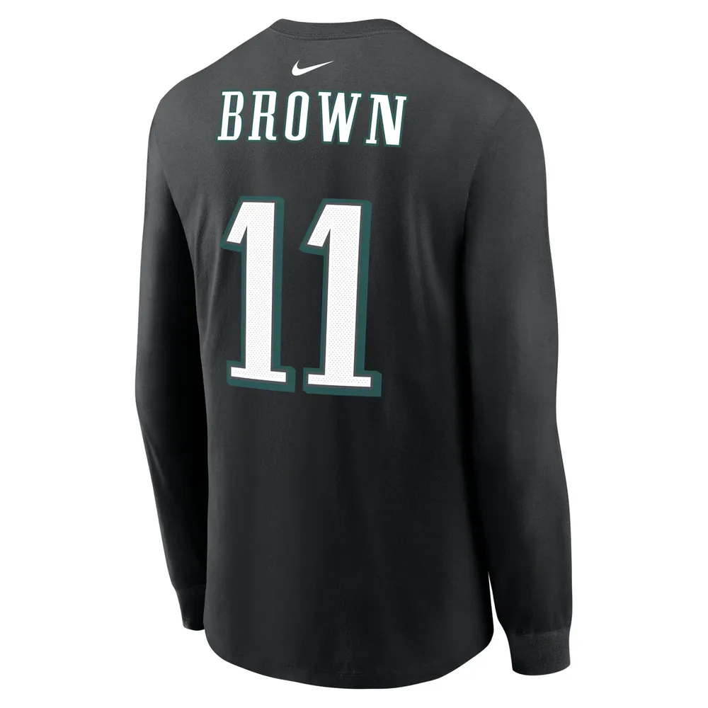 Nike Men's Nike A.J. Brown Black Philadelphia Eagles Super Bowl LVII Name &  Number Long Sleeve T-Shirt
