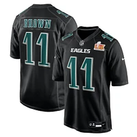 Men's Nike A.J. Brown Carbon Black Philadelphia Eagles Super Bowl LIX Fashion Game Player Jersey