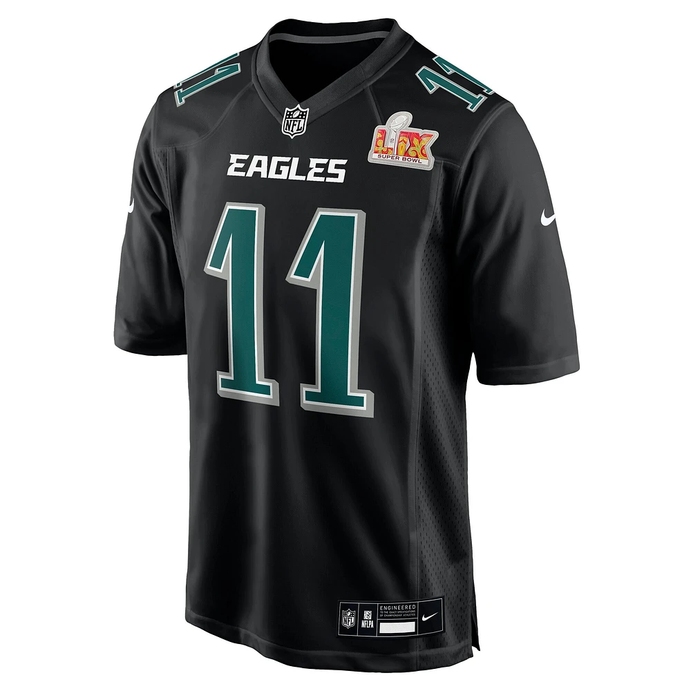 Men's Nike A.J. Brown Carbon Black Philadelphia Eagles Super Bowl LIX Fashion Game Player Jersey