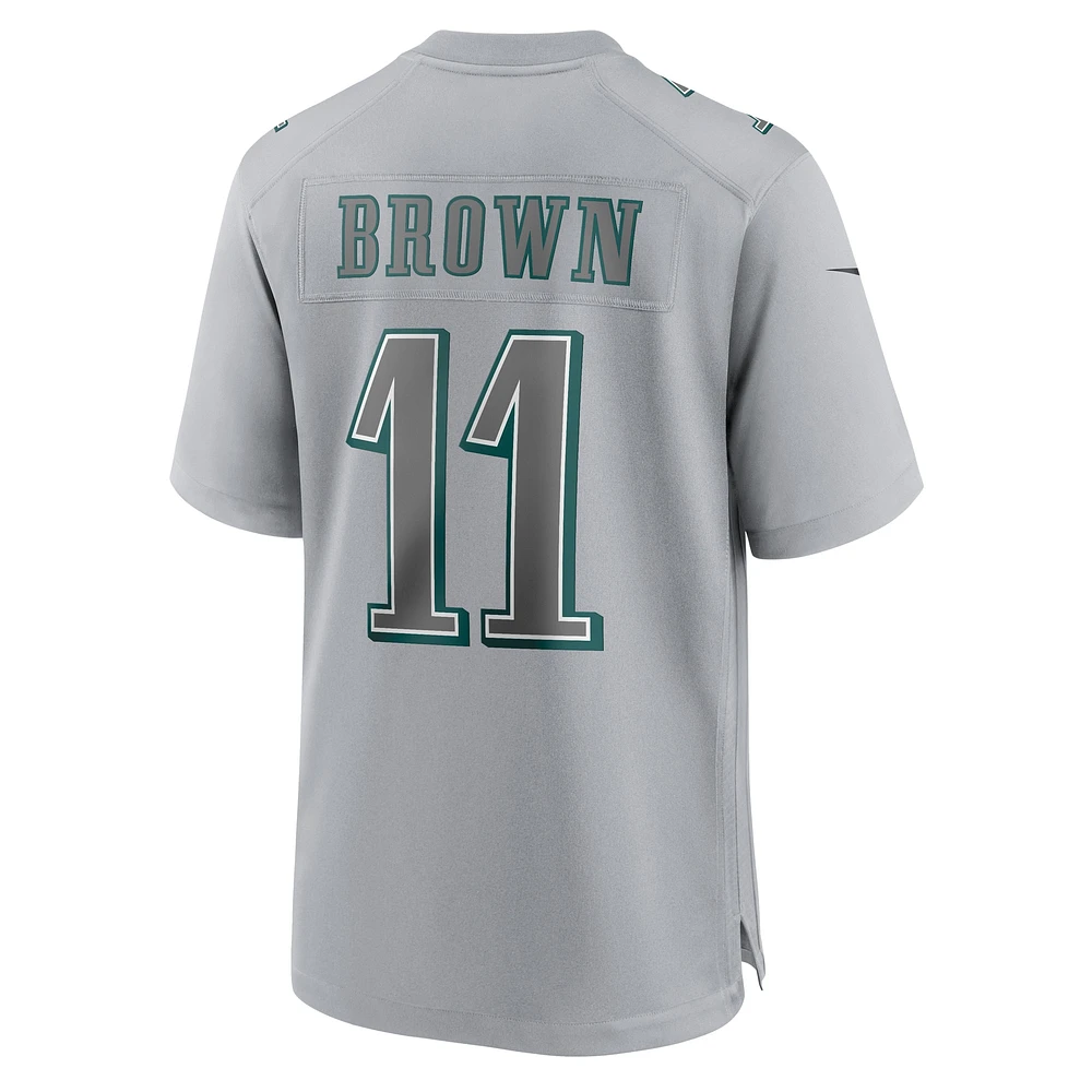 Nike A.J. pour hommes Maillot de jeu à la mode, Patch marron et gris des Eagles Philadelphie, Super Bowl LVII