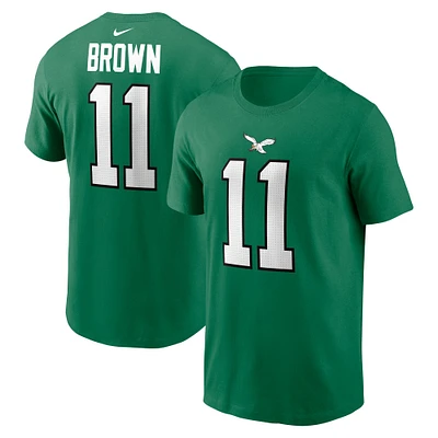 Nike A.J. pour hommes T-shirt avec nom et numéro de joueur alternatif des Eagles Philadelphie, marron, vert Kelly