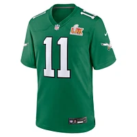 Maillot de match alternatif Nike A.J. Brown Kelly Green Philadelphia Eagles Super Bowl LIX pour homme