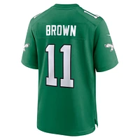 Maillot de match alternatif Nike A.J. Brown Kelly Green Philadelphia Eagles Super Bowl LIX pour homme
