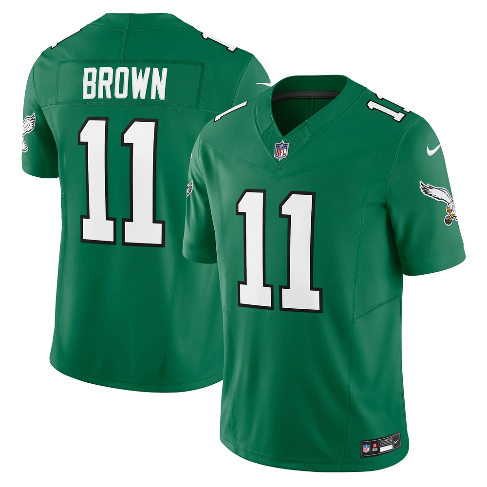 Nike A.J. pour hommes Marron Kelly Vert Philadelphia Eagles Vapor F.U.S.E. Maillot limité