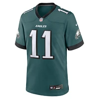 Nike A.J. pour hommes Maillot de match l'équipe des Eagles Philadelphie, marron, vert minuit